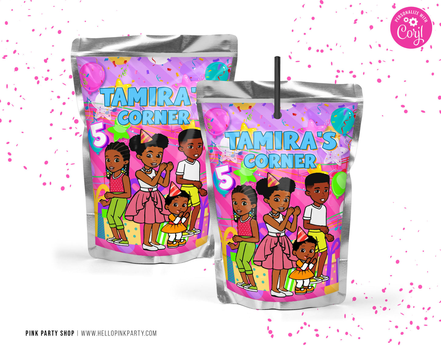 Gracie's Corner Birthday Party Bundle Kit editable printable templates