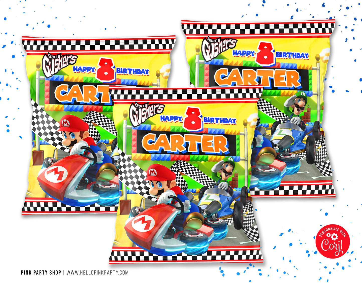 MARIO KART GUSHERS WRAPPER DESIGN