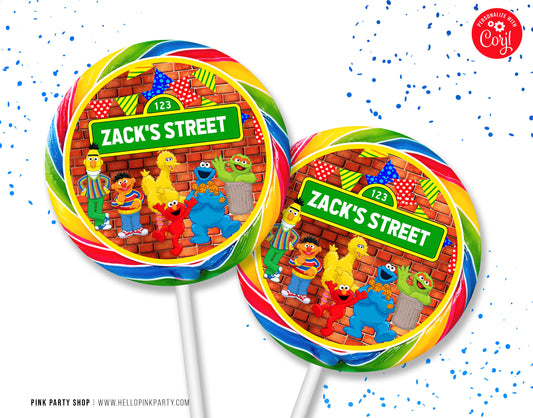 SESAME STREET LOLLIPOP LABEL DESIGN