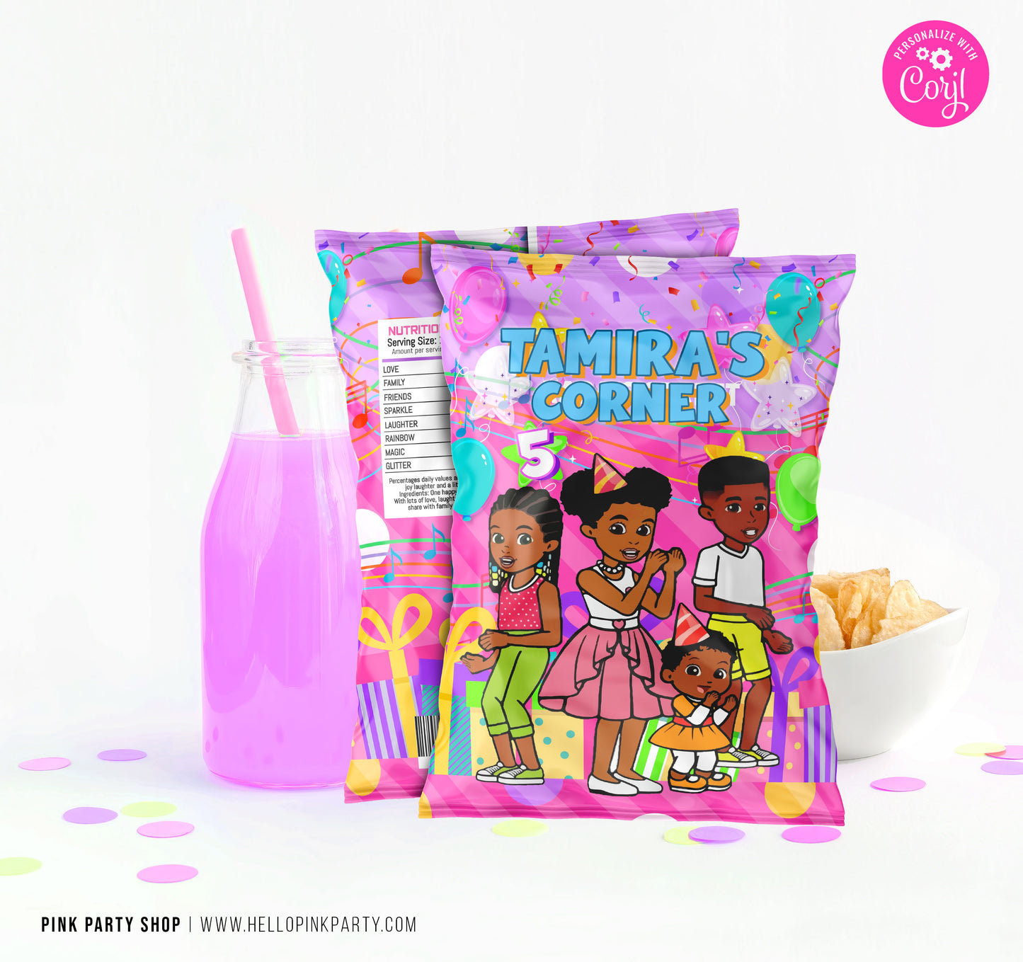 Gracie's Corner Birthday Party Bundle Kit editable printable templates