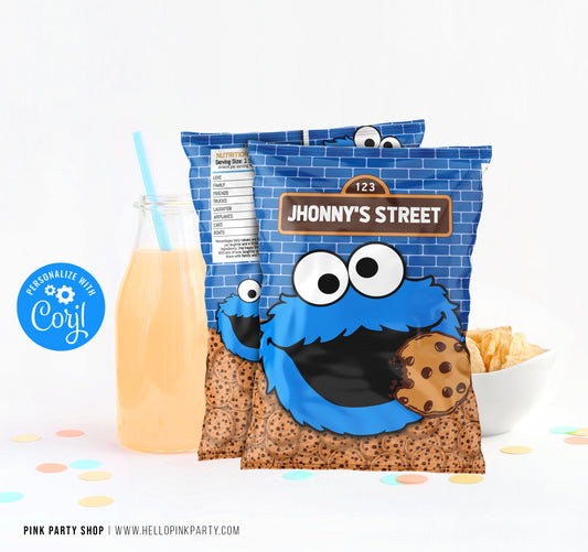 COOKIE MONSTER CHIP BAG WRAPPER DESIGN