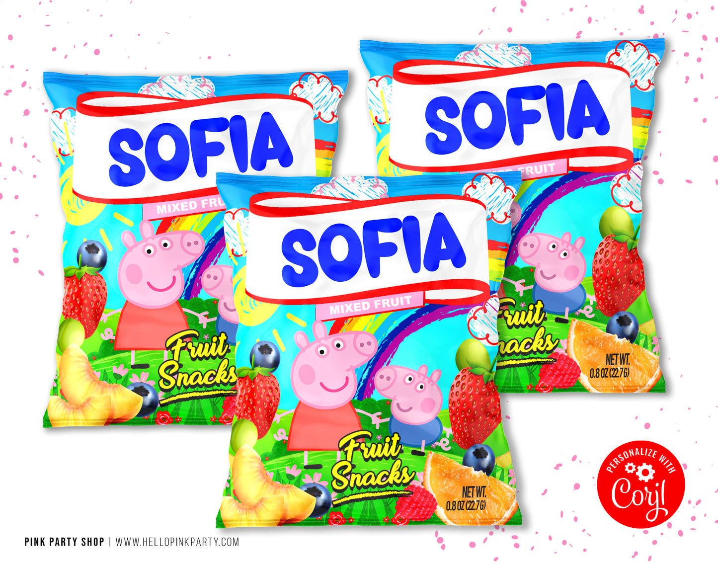 PEPPA PIG FRUIT SNACKS WRAPPER DESIGN