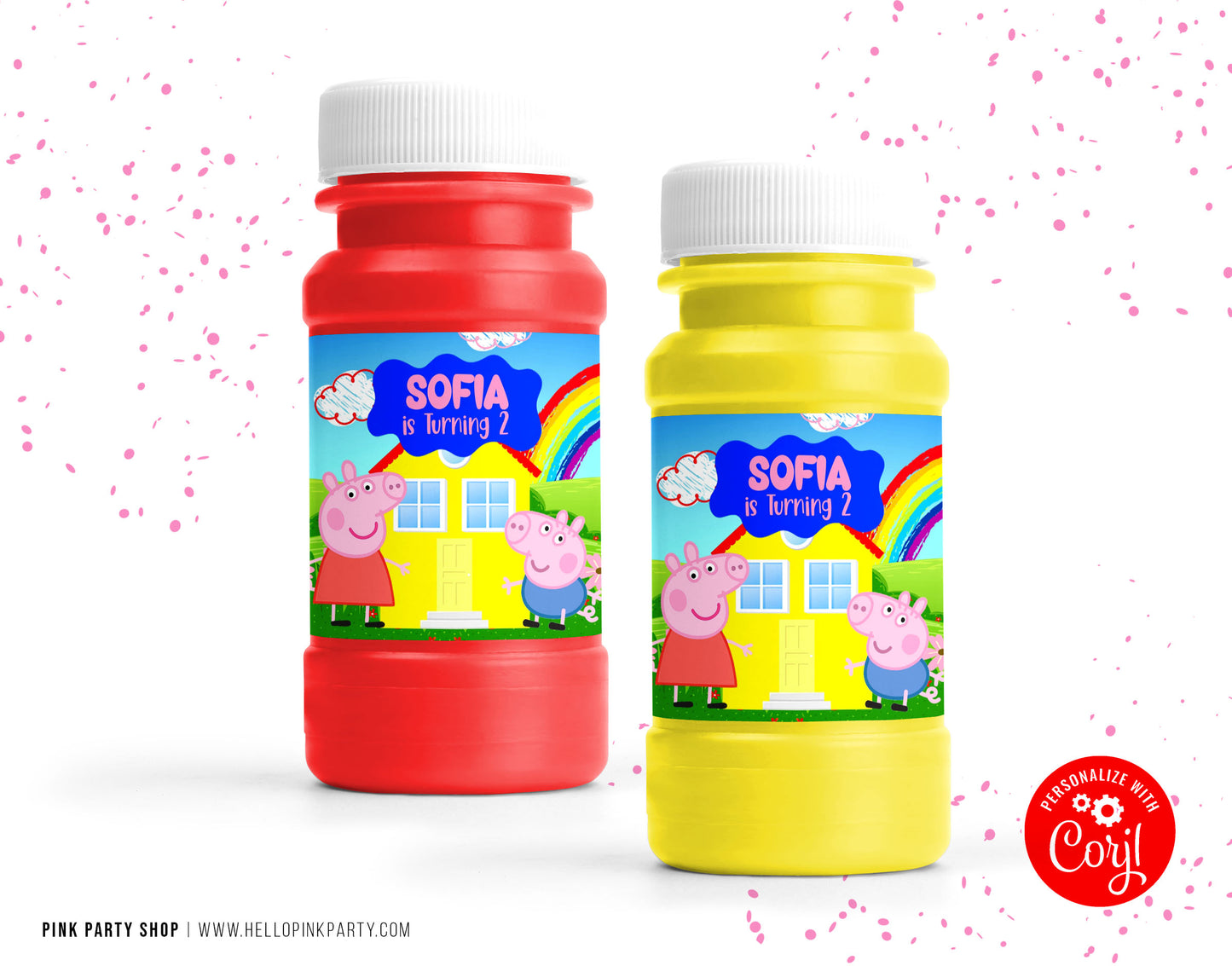 PEPPA PIG EDITABLE BUBBLE LABELS WRAPPERS DESIGN