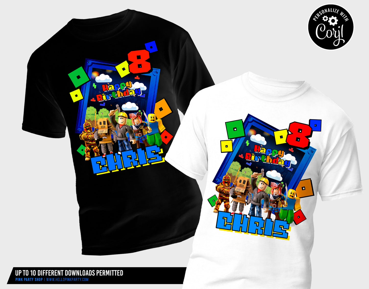 ROBLOX BOYS T-SHIRT TRANSFER EDITABLE DESIGN