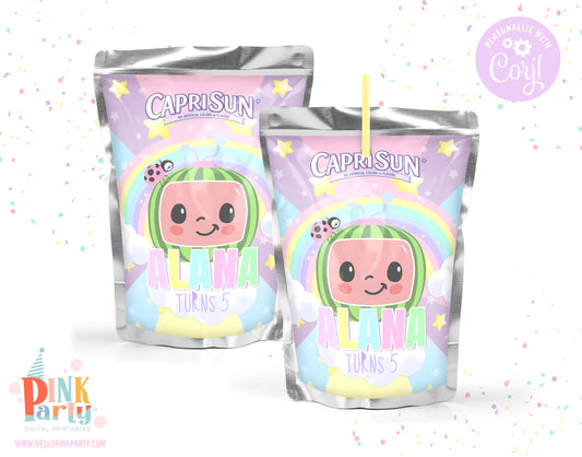 COCOMELON PASTELS CAPRI SUN EDITABLE LABELS