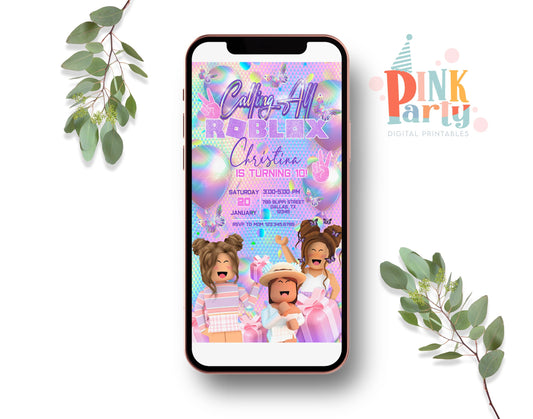 ROBLOX EDITABLE TEMPLATE EVITE INVITATION