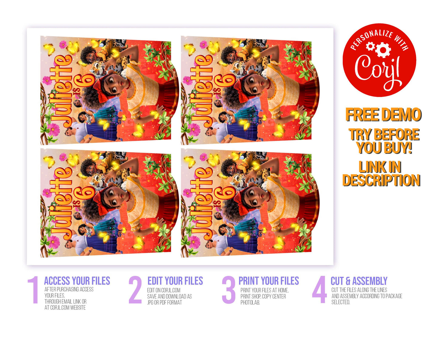 ENCANTO DOLORES CAPRI SUN POUCH EDITABLE LABELS