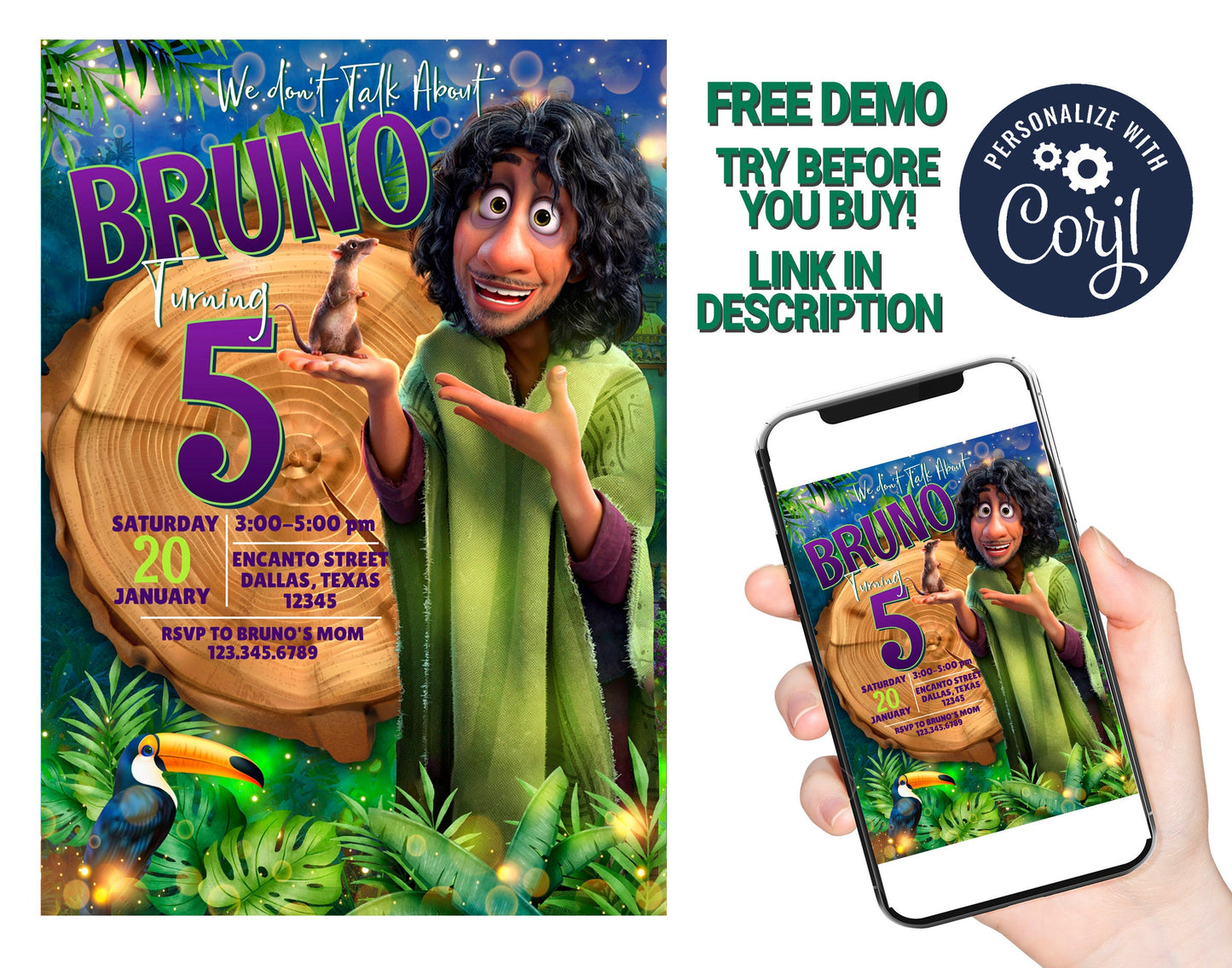 BRUNO EDITABLE TEMPLATE INVITATION