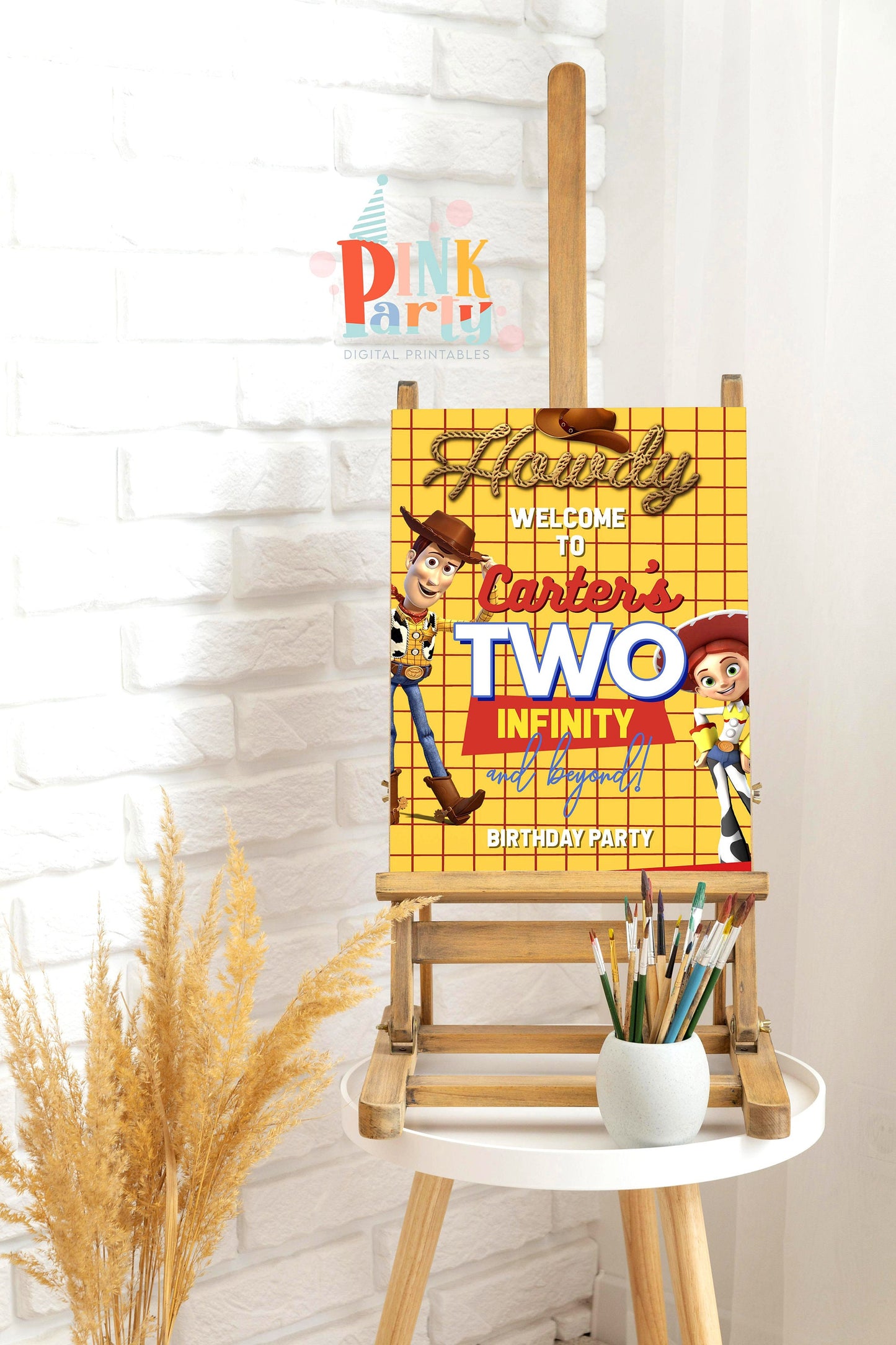 TOY STORY WOODY WELCOME SIGN EDITABLE TEMPLATE