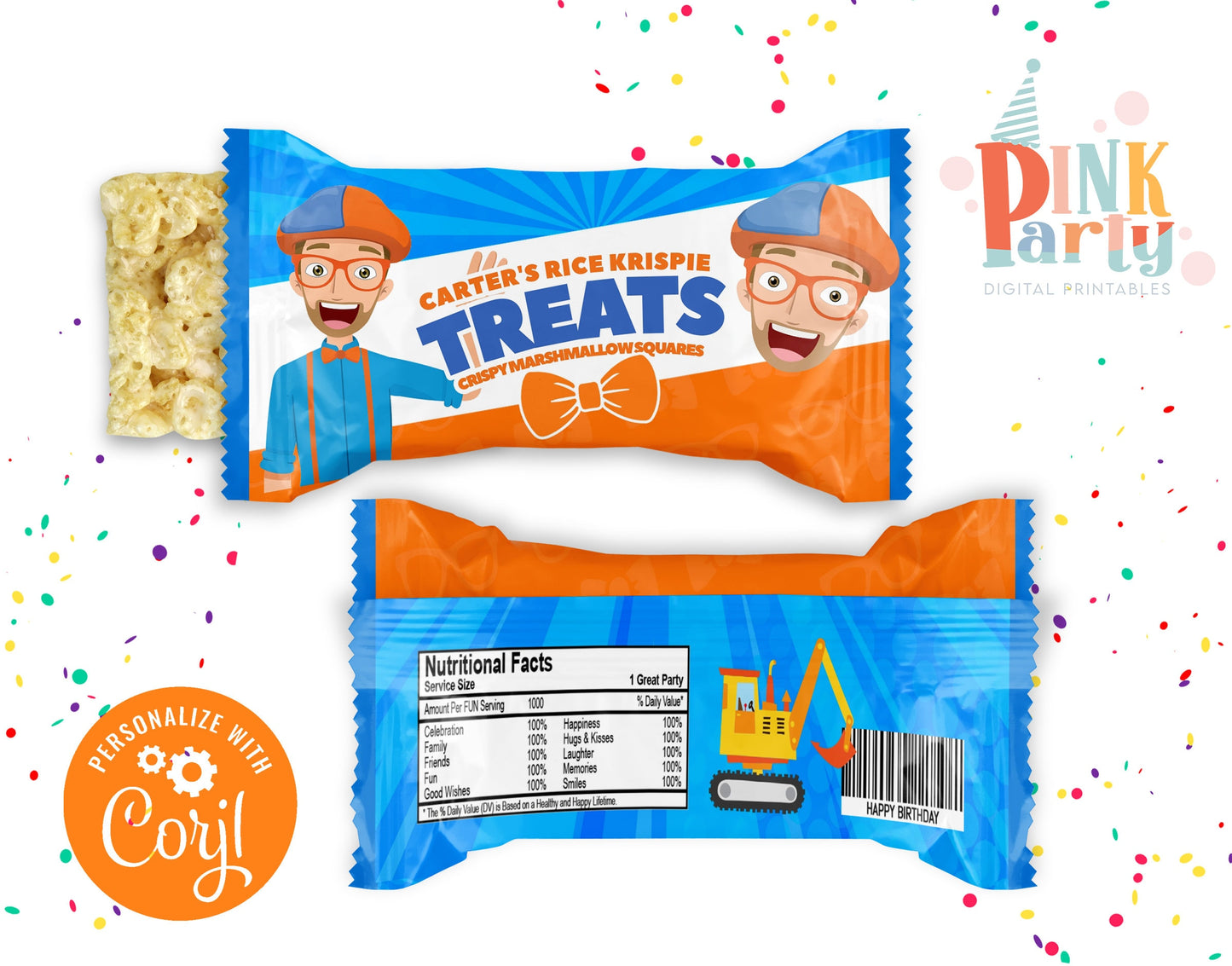 BLIPPI PRINTABLE EDITABLE PARTY BUNDLE KIT