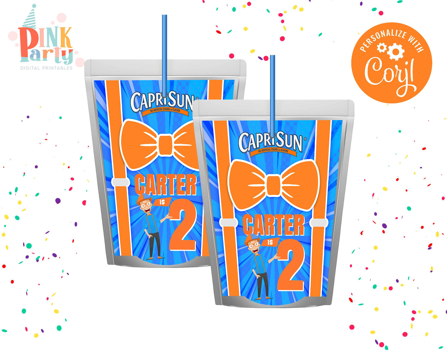 BLIPPI PRINTABLE EDITABLE PARTY BUNDLE KIT