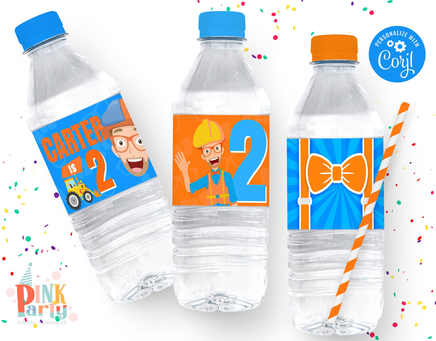 BLIPPI EDITABLE WATER LABEL WRAPPERS DESIGN