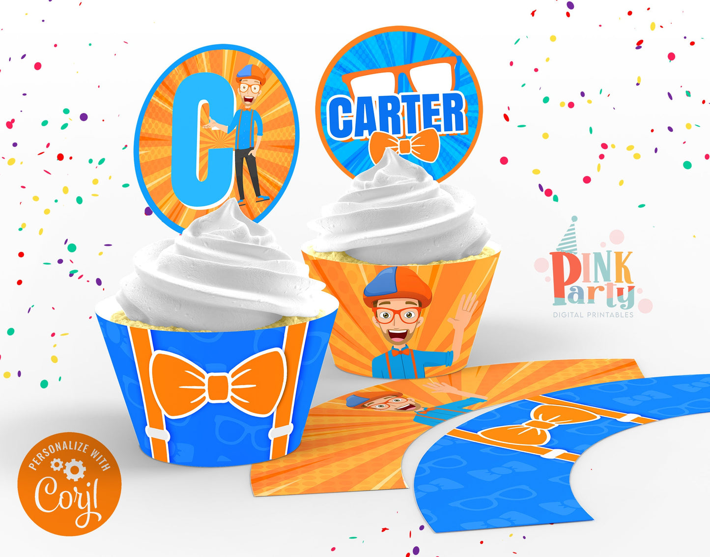 BLIPPI PRINTABLE EDITABLE PARTY BUNDLE KIT