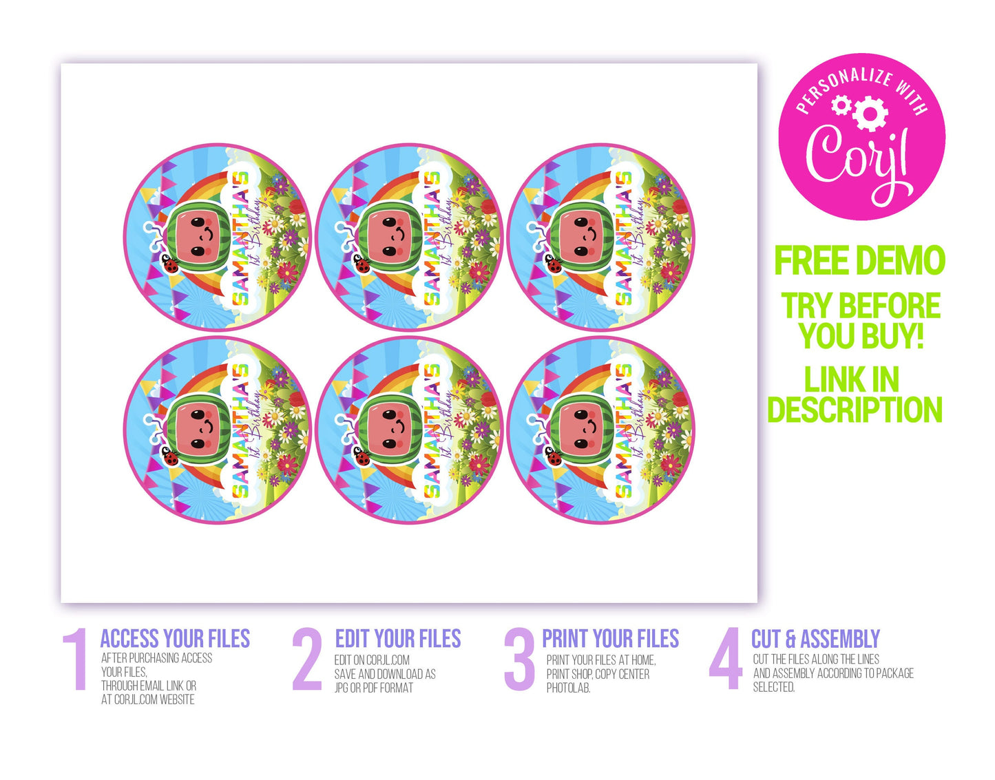 COCOMELON PRINGLE WRAPPERS LABELS EDITABLE TEMPLATE