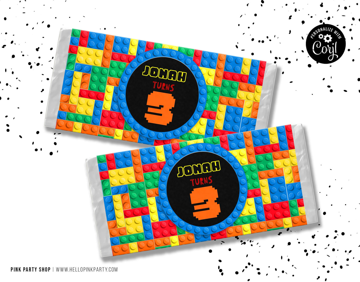Blocks Birthday Party Bundle Kit, Template Printable, Building Bricks Birthday chip bag, Bricks Editable labels, printable editable favors