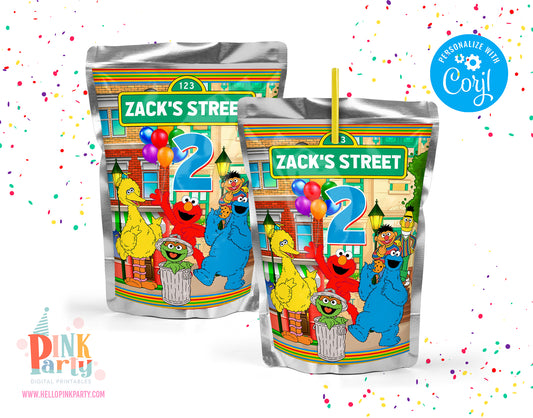 SESAME STREET CAPRI SUN JUICE POUCH EDITABLE LABEL