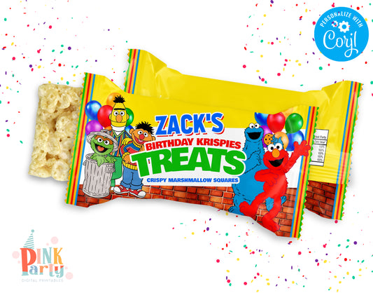 SESAME STREET RICE KRISPIE TREATS EDITABLE WRAPPER
