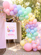 Fun to Be One First Birthday Party Bundle – Editable Canva Template Pink Stripes