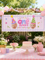 Fun to Be One Backdrop Banner – Pink Stripes