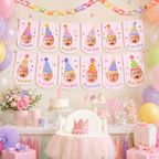 Fun to Be One Monthly Photo Banner – Pink Stripes