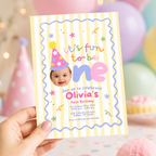 Fun to Be One First Birthday Invitation – Yellow Stripes