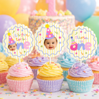 Fun to Be One Photo Cupcake Toppers – Canva Editable Template