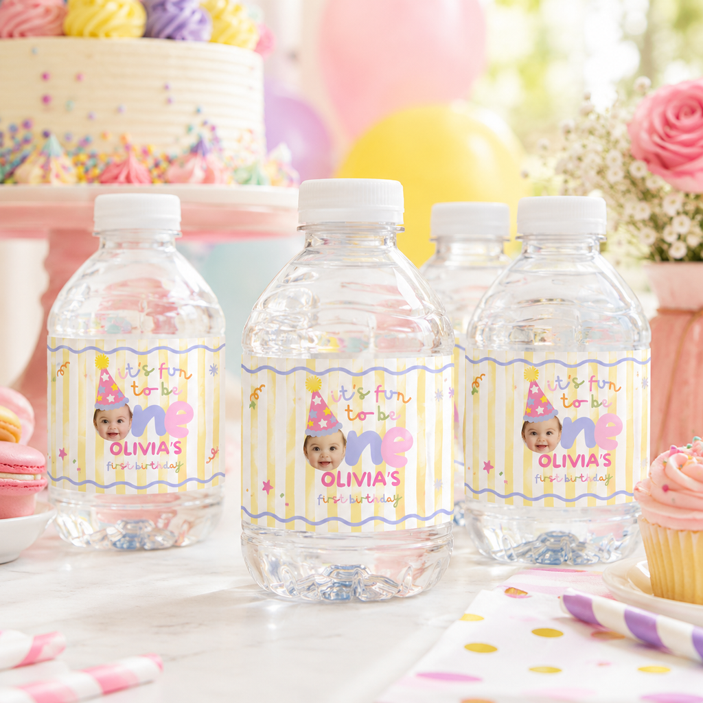 Fun to Be One First Birthday Party Bundle – Yellow Stripes