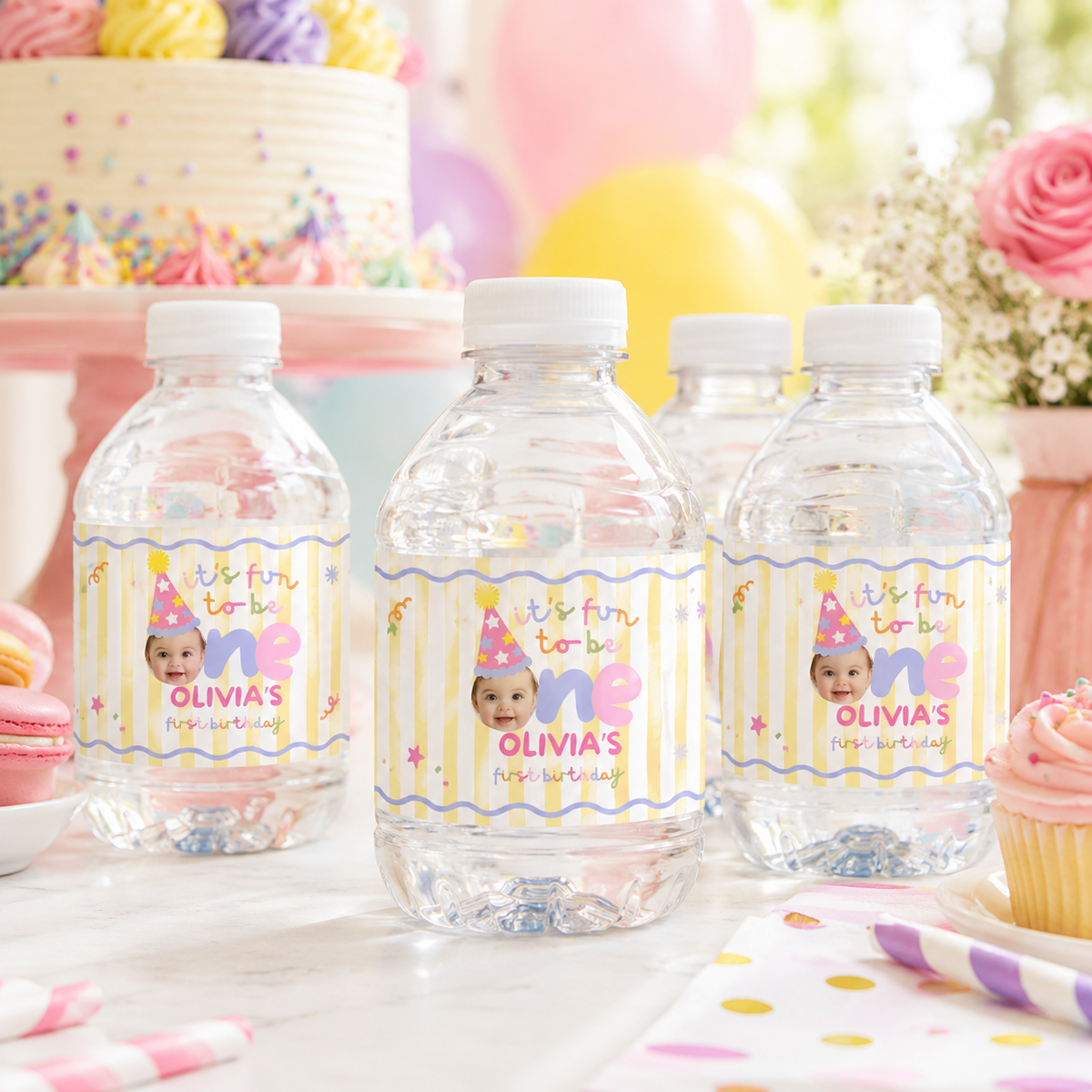 Fun to Be One First Birthday Party Bundle – Yellow Stripes