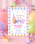 Fun to Be One First Birthday Invitation – Pastel Plaid