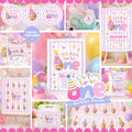 Fun to Be One first birthday party bundle in pink & lilac stripes