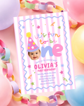 Fun to Be One First Birthday Invitation – Pink Stripes
