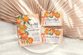 Little Cutie Baby Shower Invitation Bundle - Orange & Blush Floral - Editable Canva Suite - 5x7" & Mobile Evite