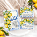Ciao Baby Baby Shower Invitation Bundle - Italian Theme Lemon & Floral - Editable Canva Template