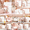 Pink Bow Floral Pumpkin Baby Shower Mega Bundle - Editable Fall Little Pumpkin Invitation & Games Pack