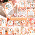 Little Cutie Baby Shower Bundle - Editable Canva Templates - Invitation Signs & Games