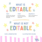 Editable Canva template guide for Two Much Fun 2nd birthday cupcake toppers
