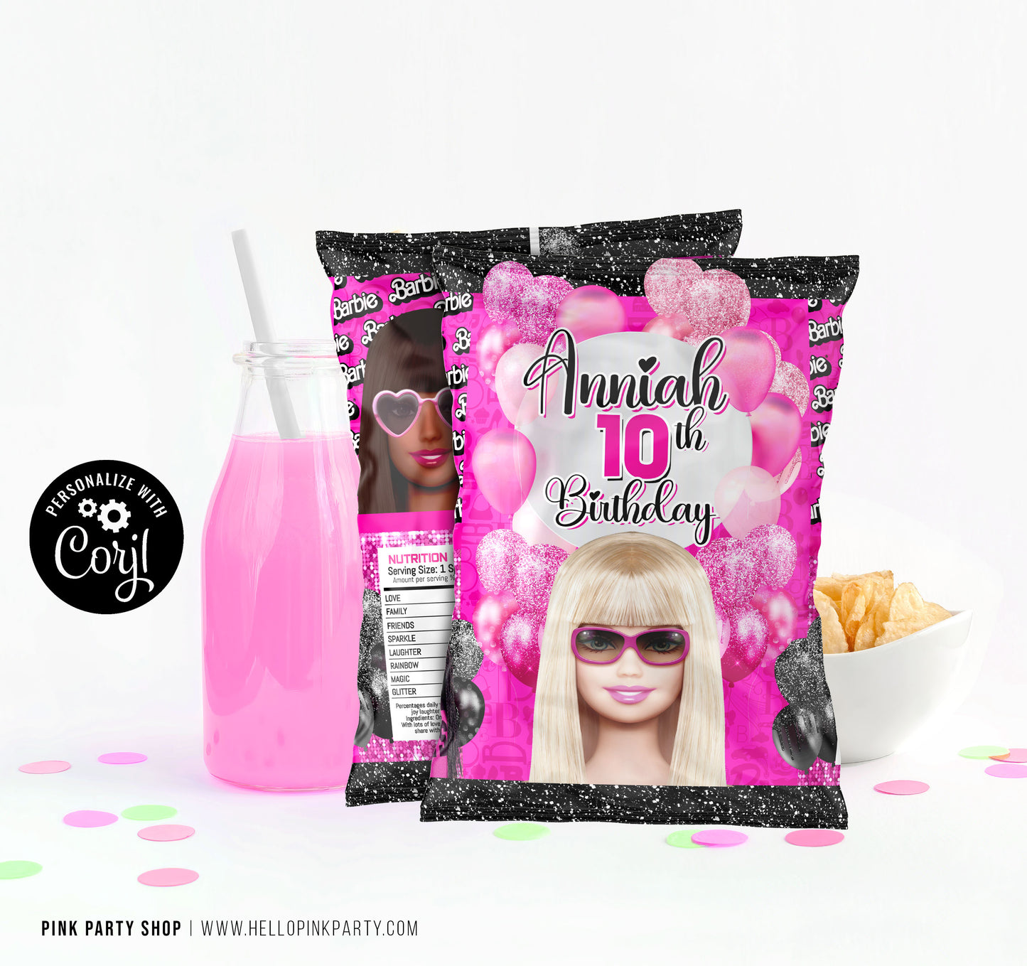 BARBIE DOLLS PRINTABLE EDITABLE PARTY BUNDLE KIT