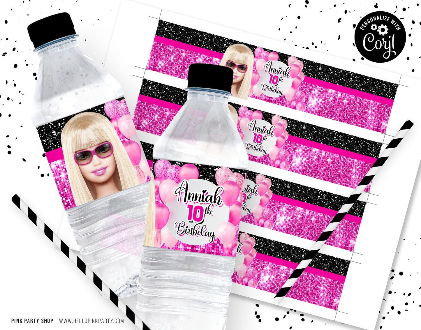 BARBIE DOLLS PRINTABLE EDITABLE PARTY BUNDLE KIT