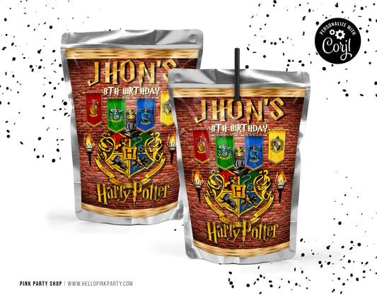 HARRY POTTER CAPRISUN JUICE POUCH EDITABLE LABEL