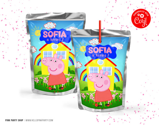 PEPPA PIG CAPRI SUN JUICE POUCH EDITABLE LABEL