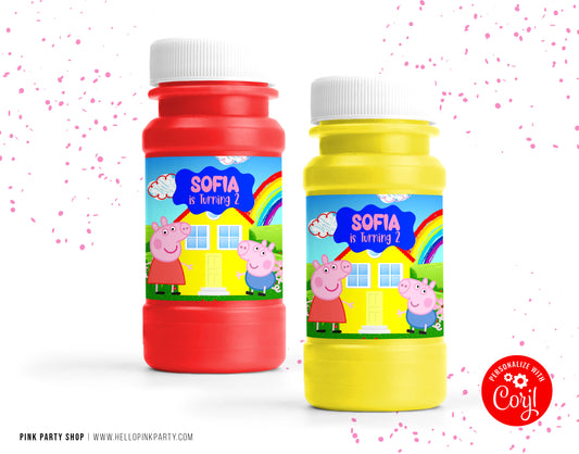 PEPPA PIG EDITABLE BUBBLE LABELS WRAPPERS DESIGN