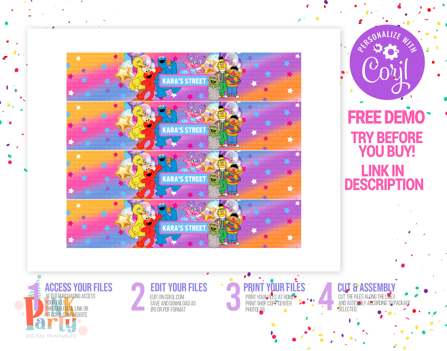 ABBY CADABBY EDITABLE WATER LABEL WRAPPERS DESIGN