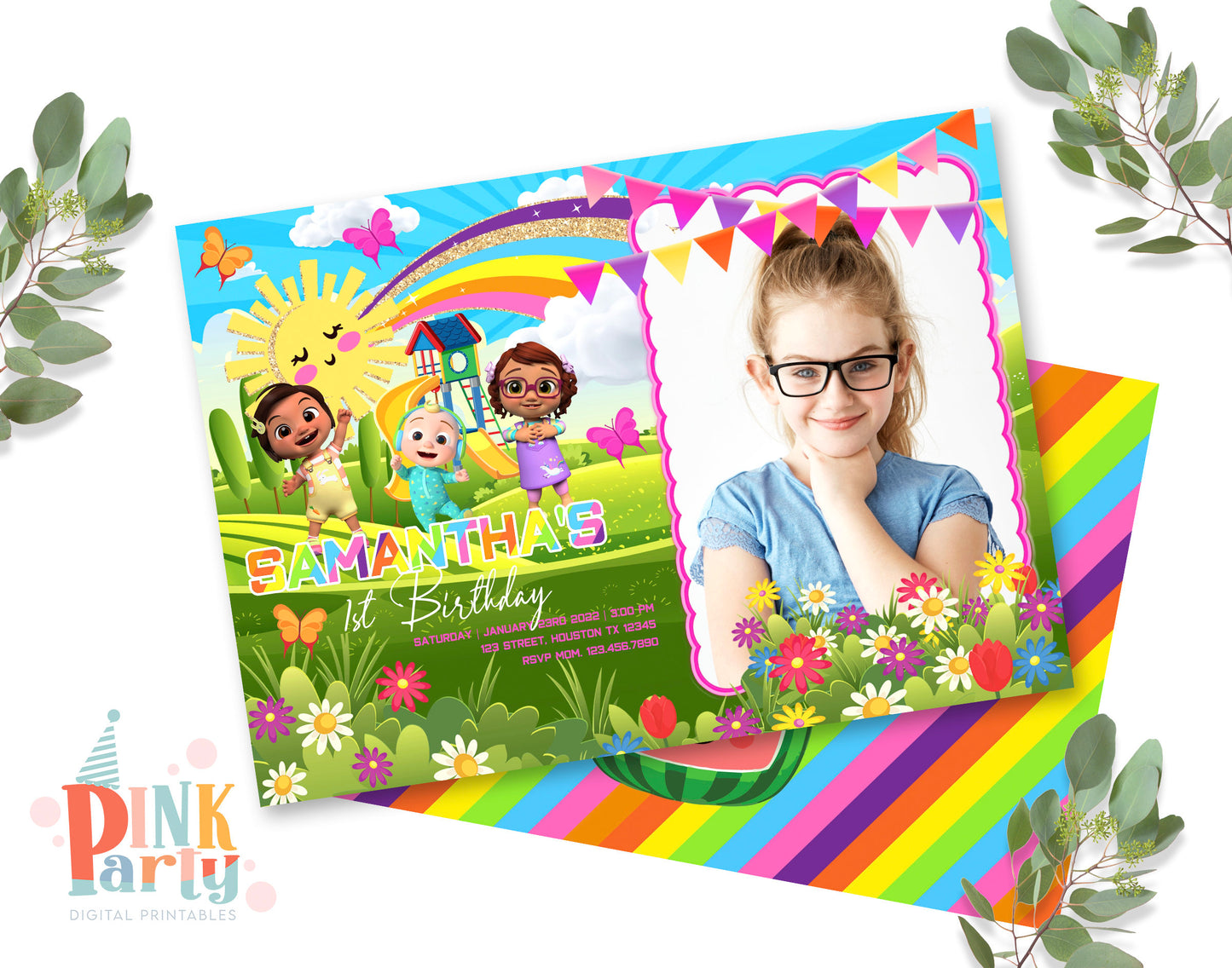COCOMELON EDITABLE TEMPLATE INVITATION