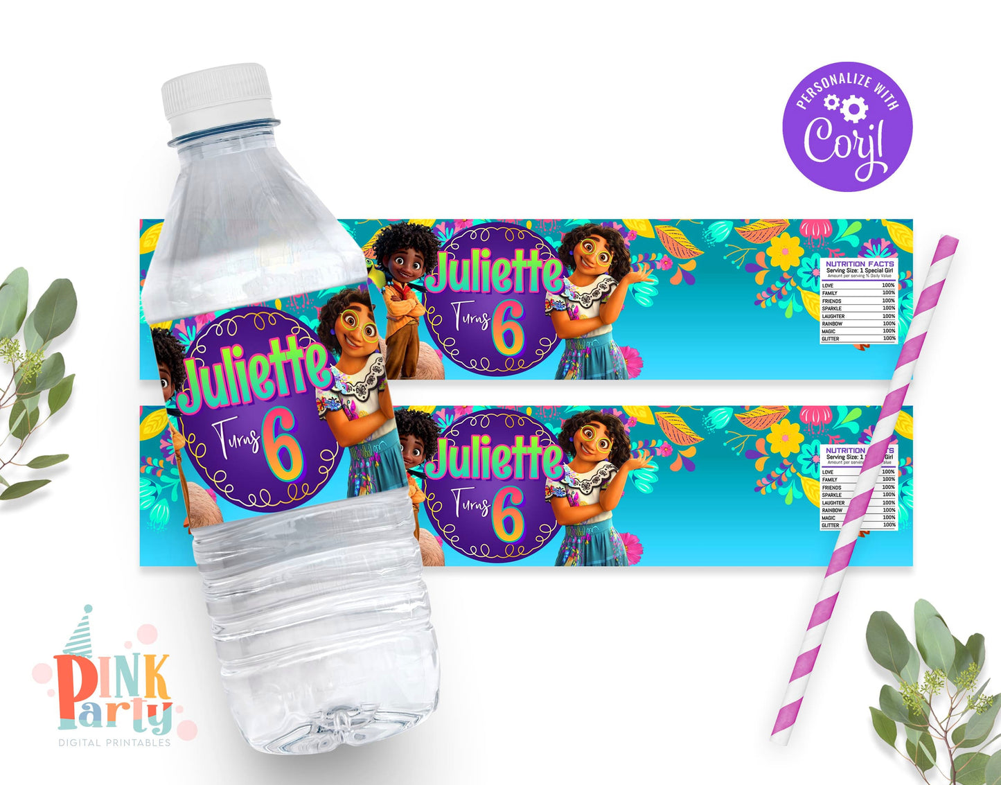 ENCANTO EDITABLE PRINTABLE WATER LABELS