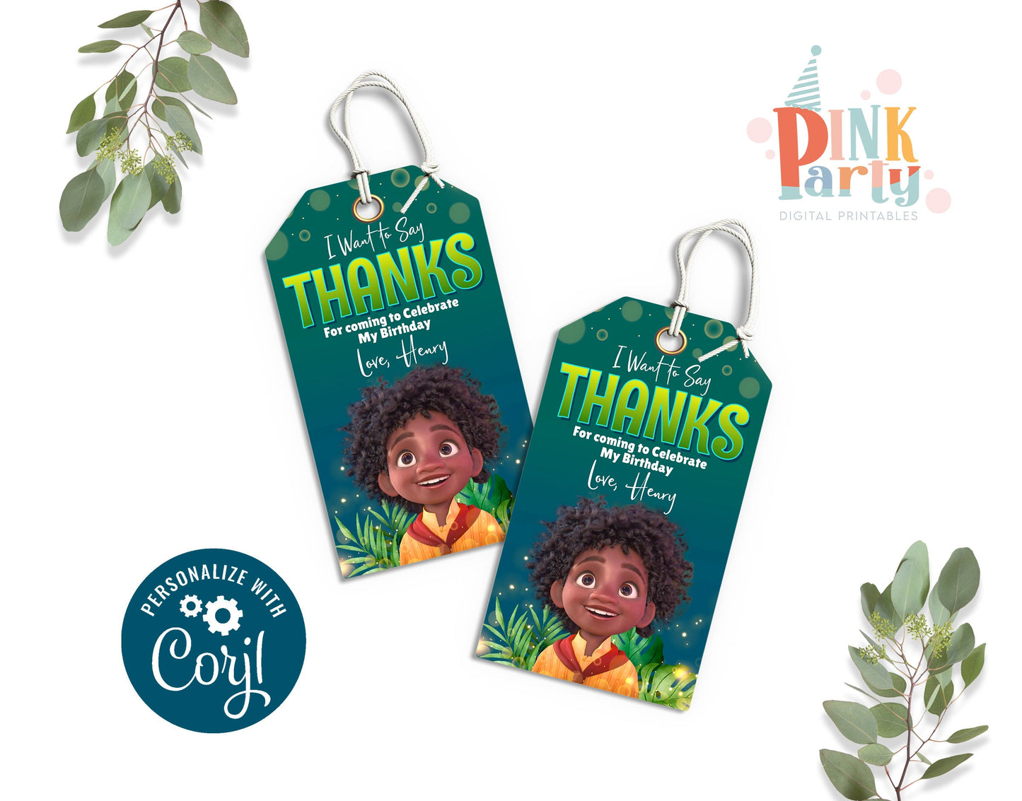 ENCANTO PRINTABLE FAVOR GIFT TAG LABELS EDITABLE TEMPLATE