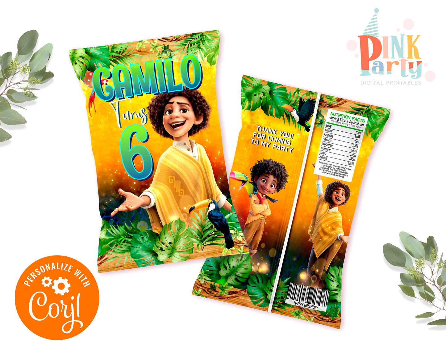 ENCANTO CAMILO CHIP EDITABLE WRAPPER TEMPLATE