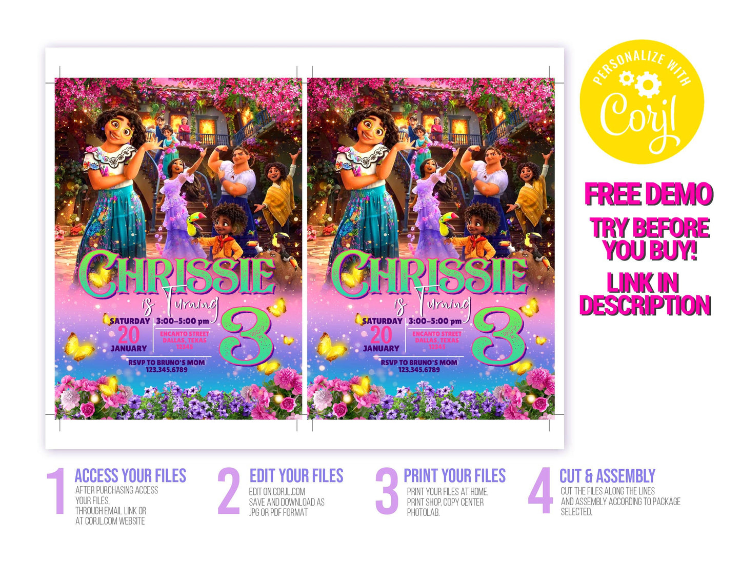MADRIGAL ENCANTO EDITABLE TEMPLATE INVITATION