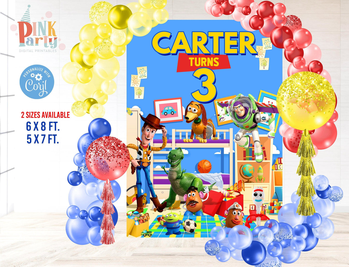 TOY STORY PARTY EDITABLE BACKDROP DESIGN