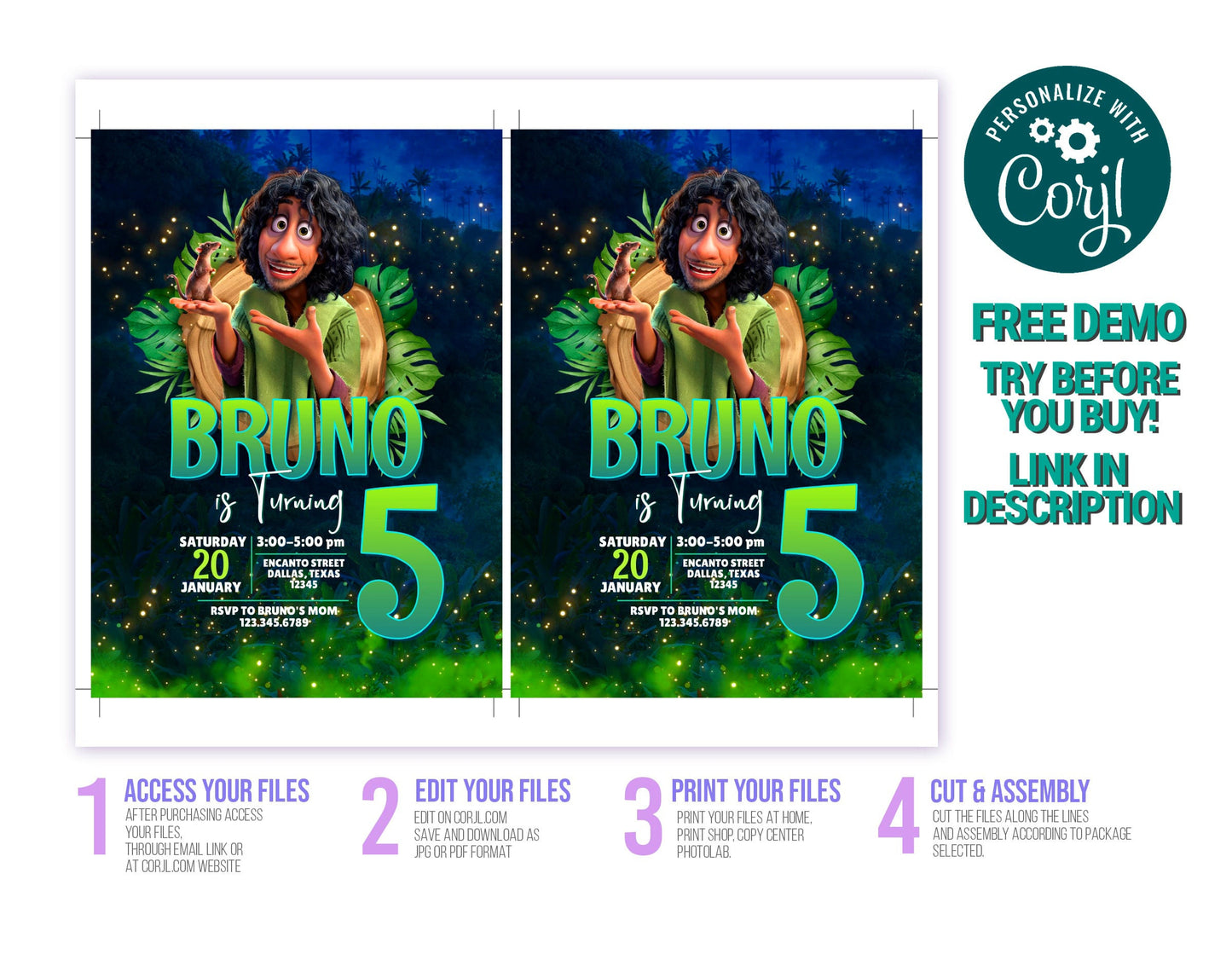 BRUNO EDITABLE TEMPLATE INVITATION
