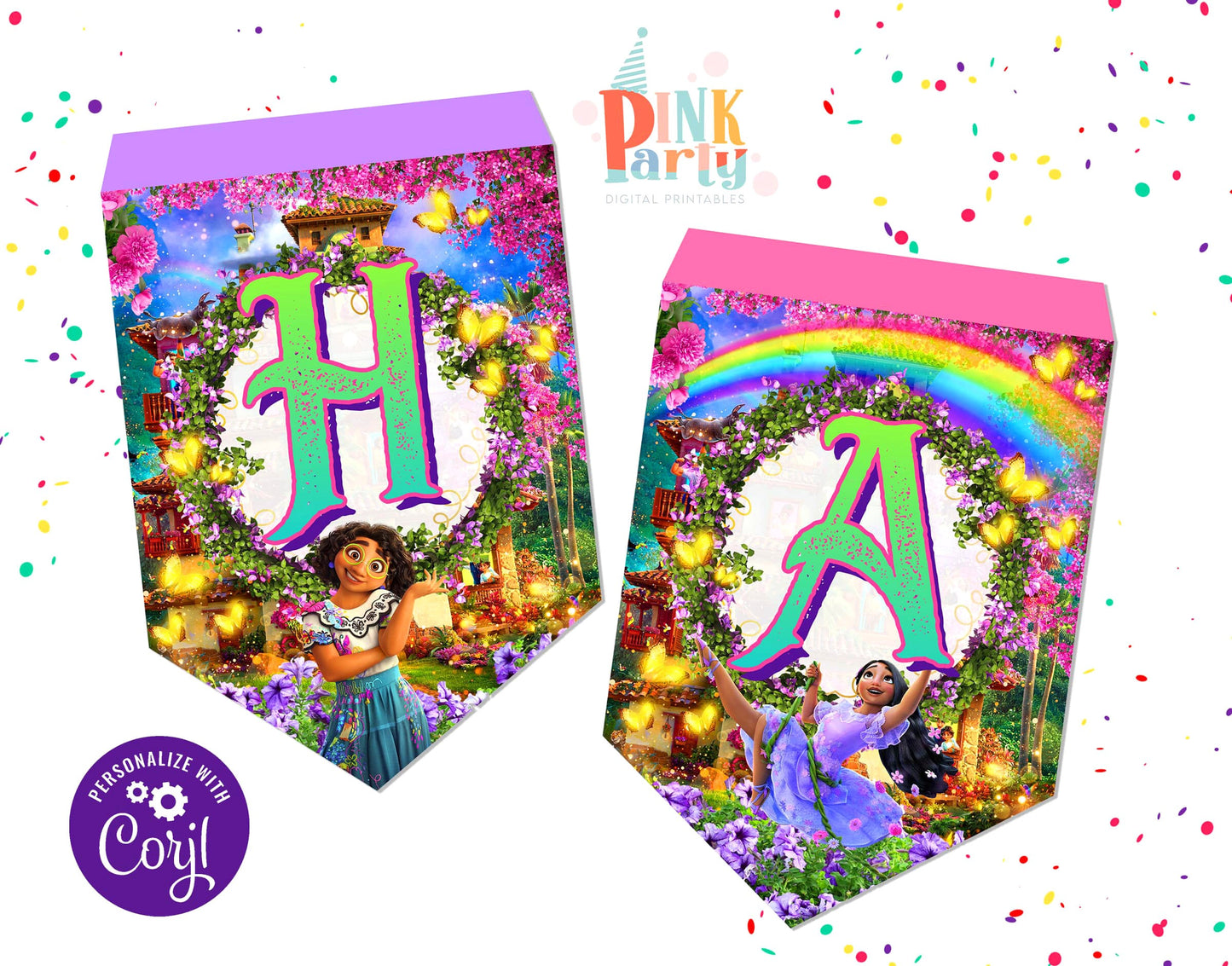 ENCANTO GARLAND BANNER FLAG EDITABLE TEMPLATE
